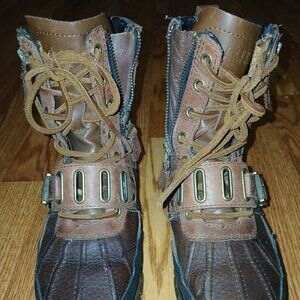 RALPH LAUREN QUANITA LEATHER UPPER BOOTS